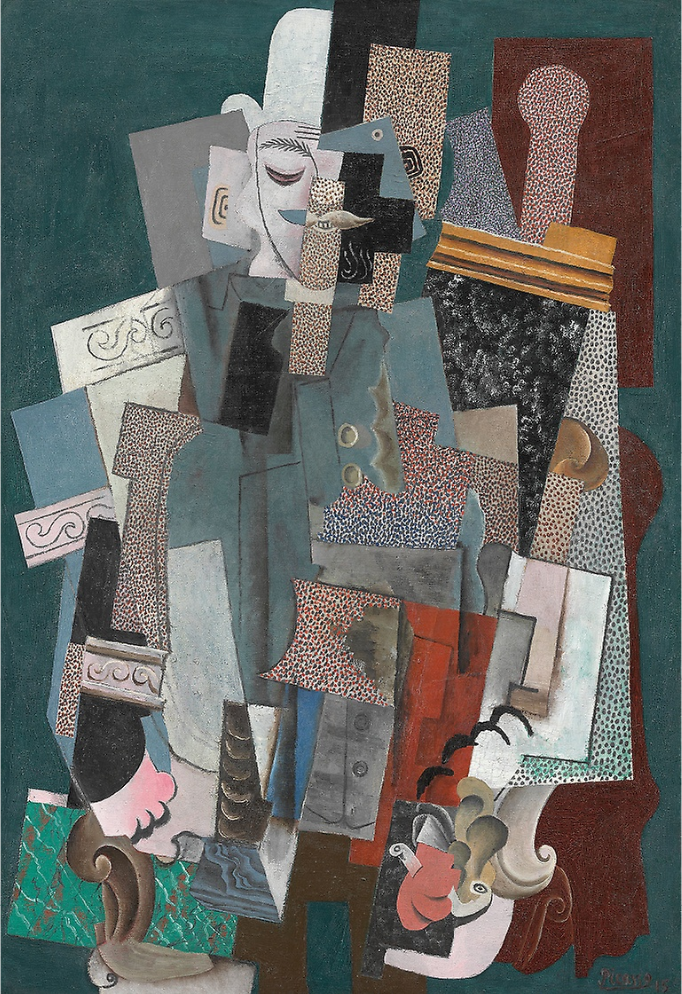 Pablo Picasso, Man with a Pipe, 1915, oil on canvas, 51 1/4 x 35 1/4 inches (Art Institute of Chicago)