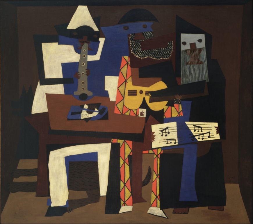 Pablo Picasso, Three Musicians, 1921, oil on canvas, 200.7 x 222.9 cm (MoMA)