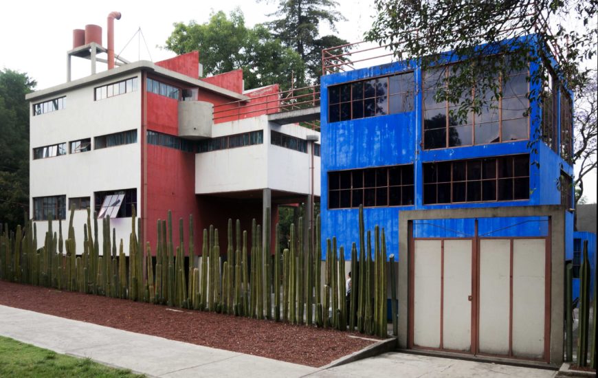 Juan O'Gorman, House and Studio of Diego Rivera and Frida Kahlo (including the Casa Azul), 1931–32, Mexico City, Mexico (photo: Jay Galvin, CC BY 2.0)