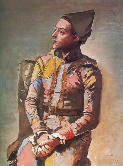 Pablo Picasso, The Seated Harlequin, 1923, oil on canvas, 130.2 x 89.1 cm (Kunstmuseum, Basel)