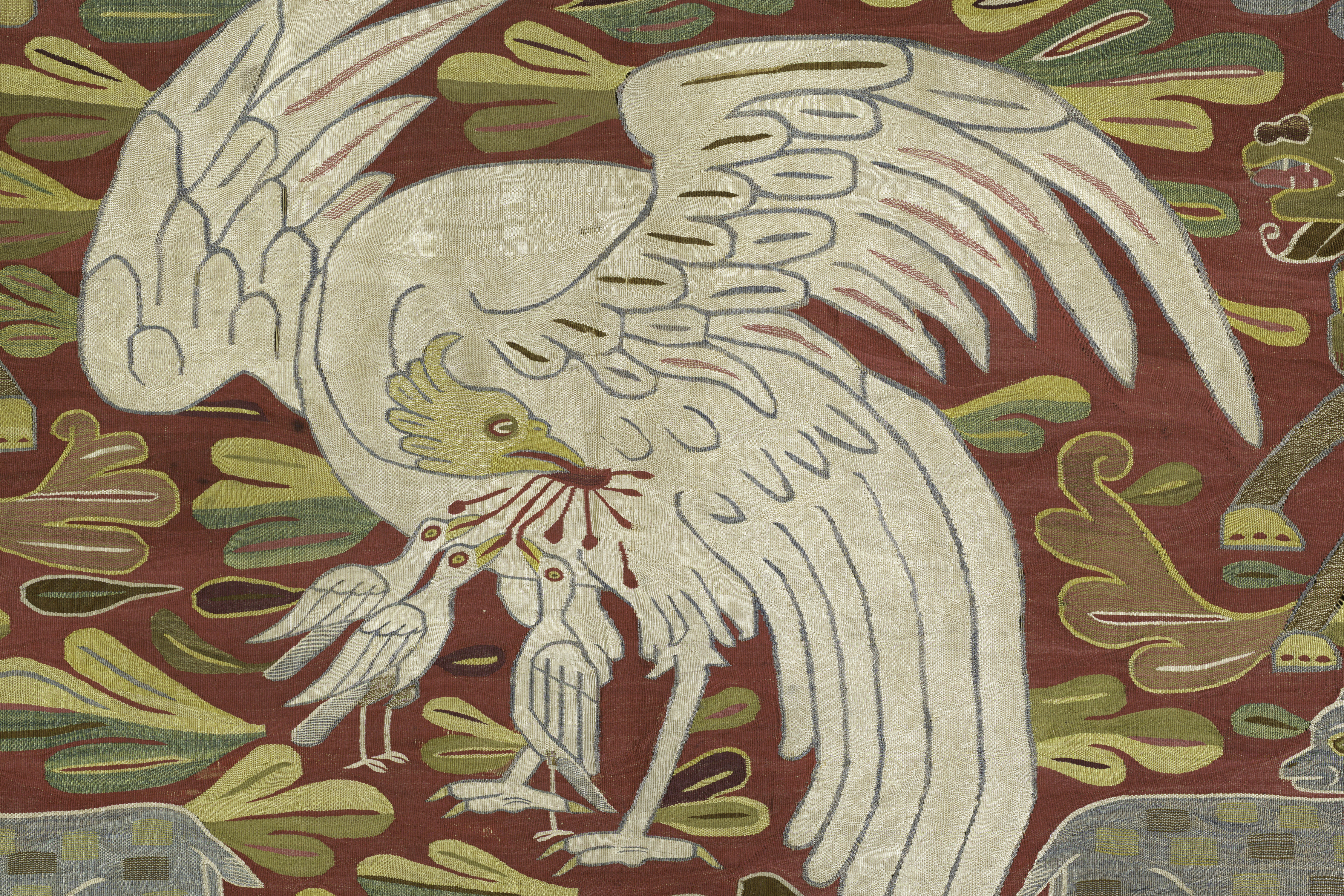 Tapestry with Pelican, detail, late 17th-early 18th century (Textile Museum, Washington, DC)