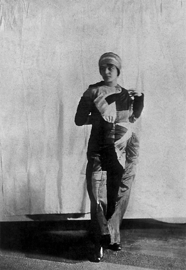 Sonia Delaunay wearing her Simultaneous Dress in 1913
