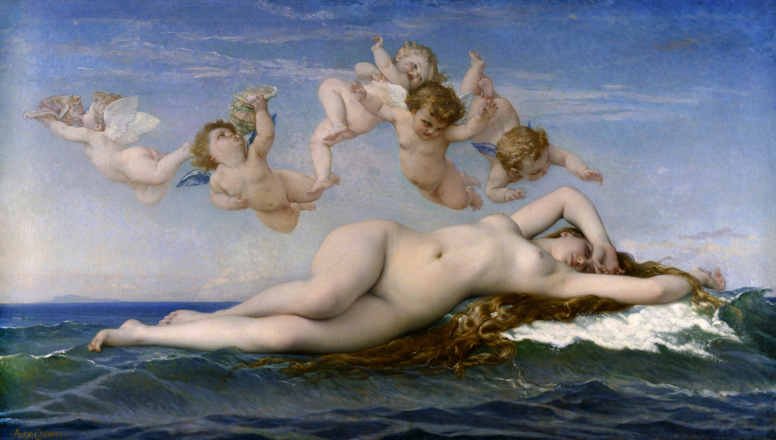 Alexandre Cabanel, The Birth of Venus, 1863, oil on canvas, 130 x 225 cm (Musée d'Orsay)