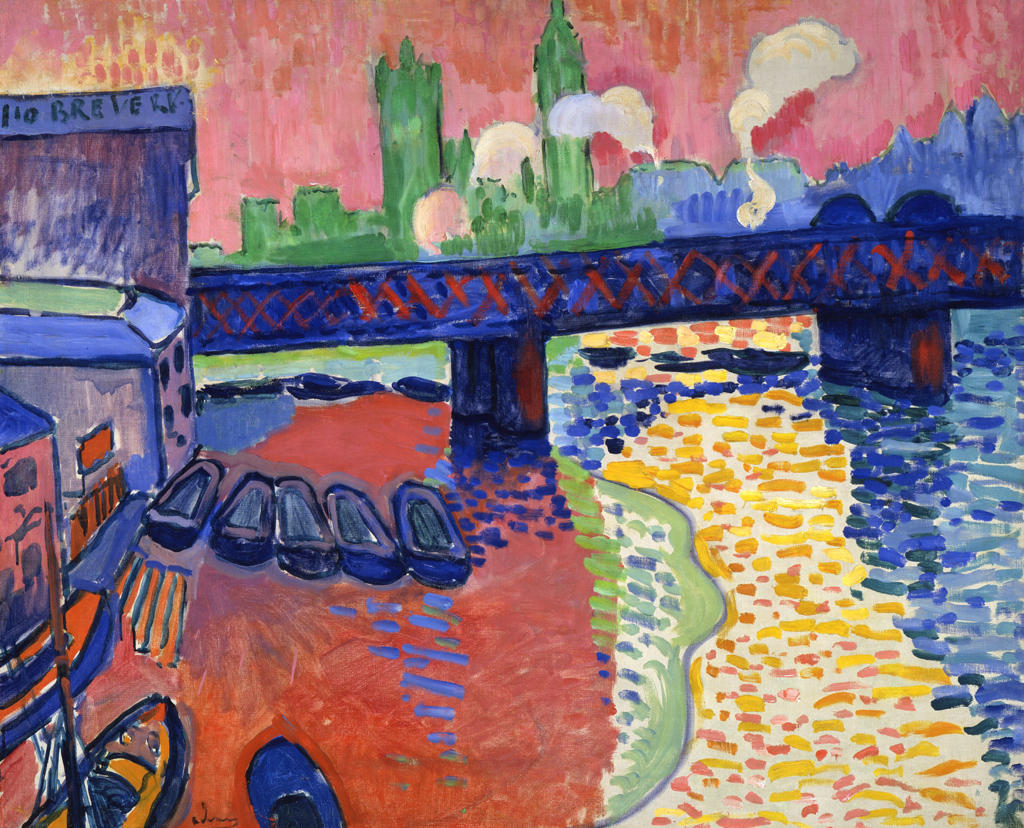André Derain, Charing Cross Bridge, London, 1906, oil on canvas, 31 5/8 x 39 1/2 inches (National Gallery of Art, Washington)