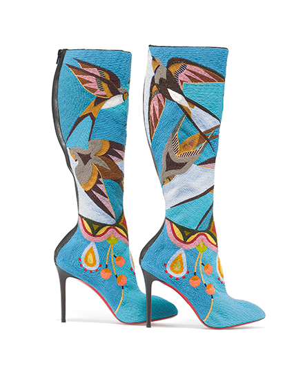 Jamie Okuma, Boots, 2013–14., glass beads on boots designed by Christian Louboutin (©Peabody Essex Museum, photo: Walter Silver) 