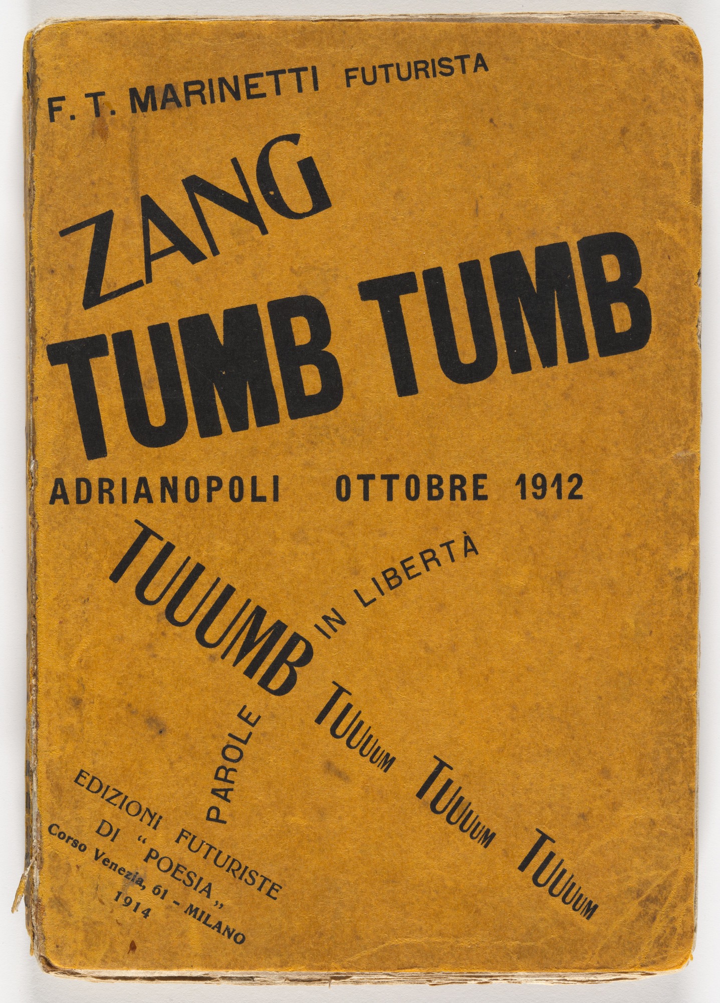 Filippo Marinetti, Cover of ZANG TUMB TUUUM, 1914