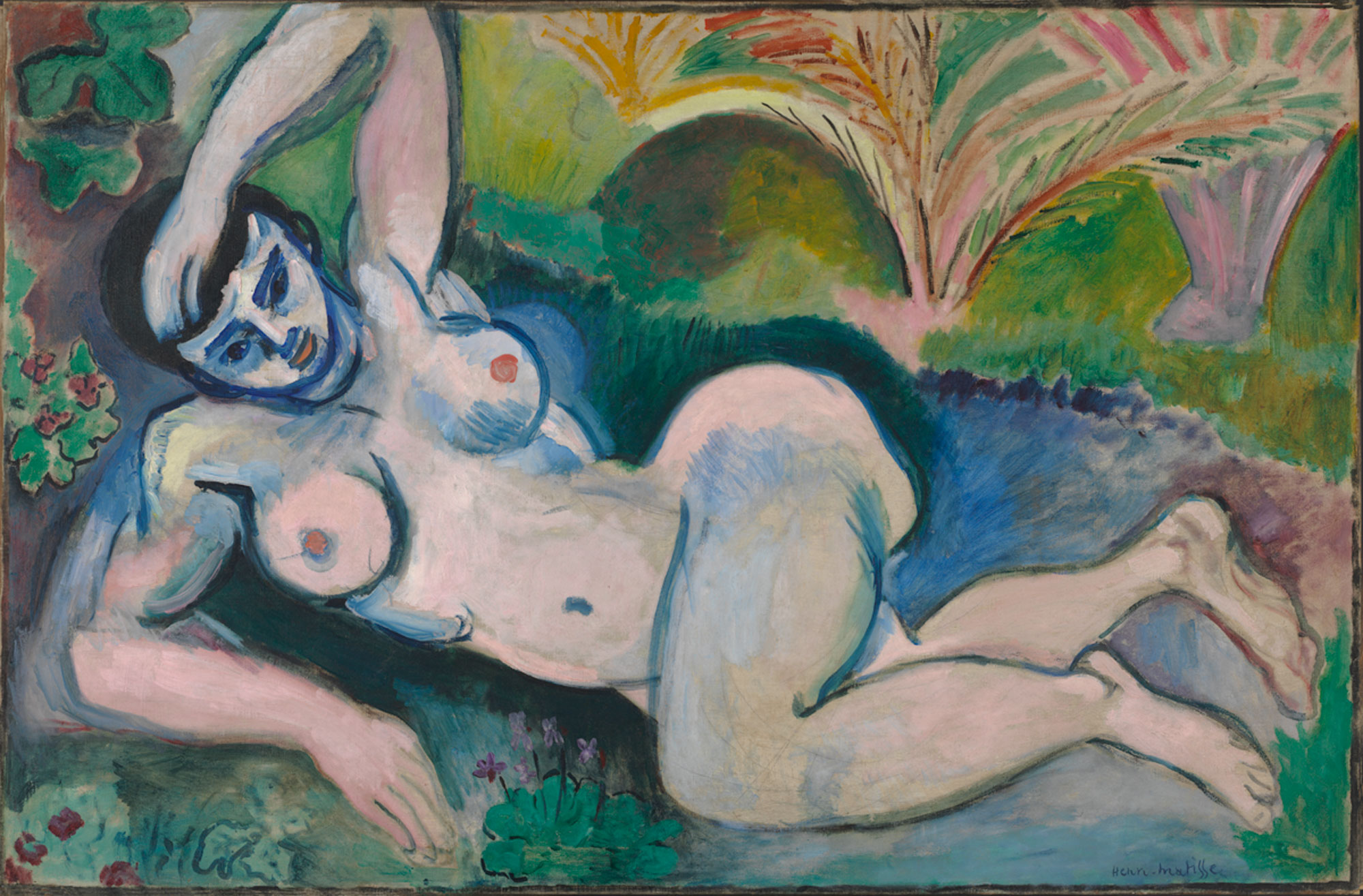 Henri Matisse, Blue Nude (Memory of Biskra), 1907, oil on canvas, 36 1/4 x 56 1/8 inches (Baltimore Museum of Art)