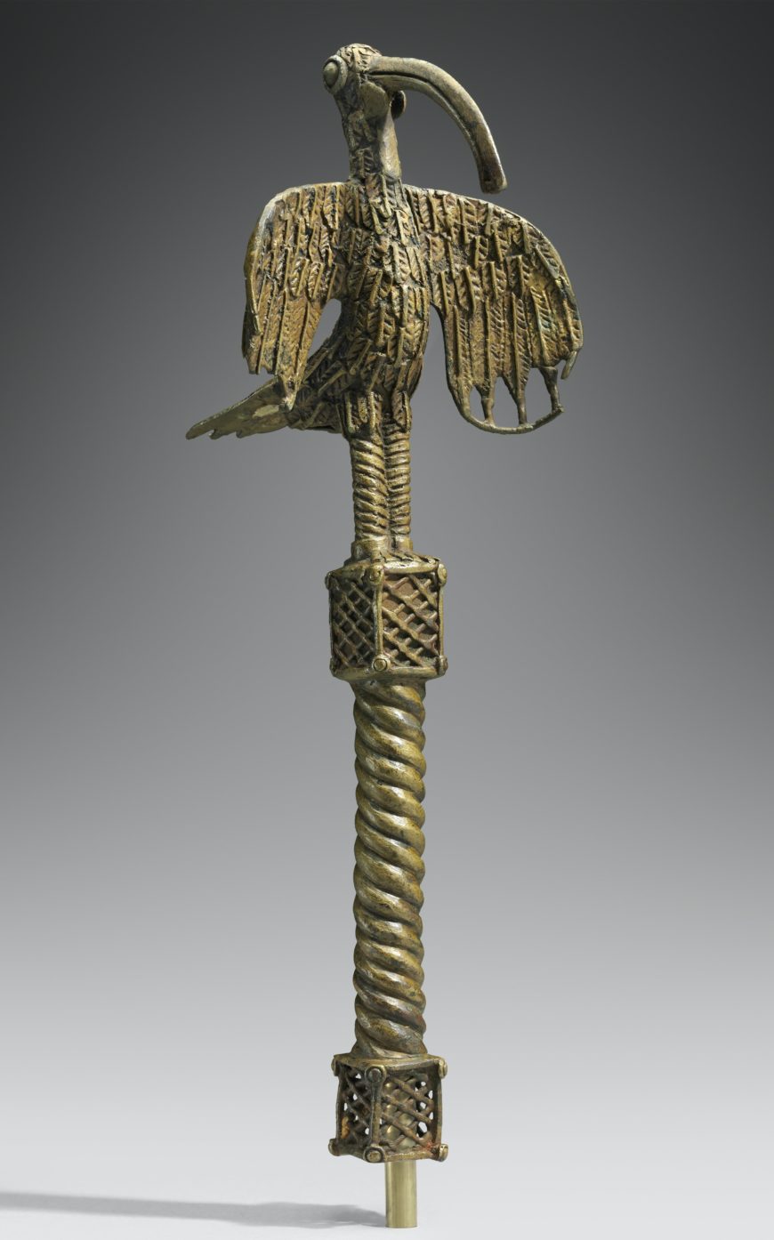 Artist Unidentified, Staff showing a bird of prophesy, 19th century, Copper alloy (Robert Owen Lehman Collection, Courtesy Museum of Fine Arts, Boston)