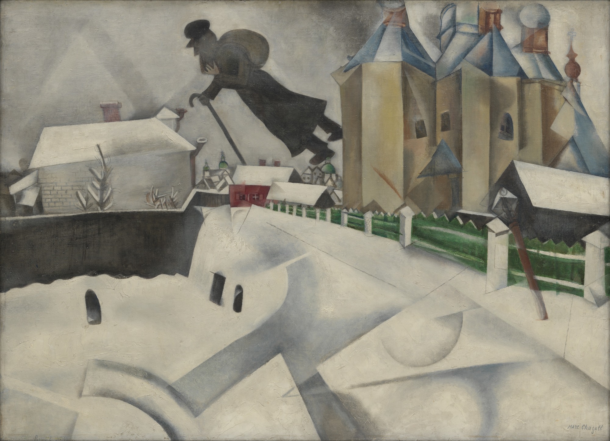 Marc Chagall, Over Vitebsk, 1915-20, oil on canvas, 26 3/8 x 36 ½ inches (MoMA)