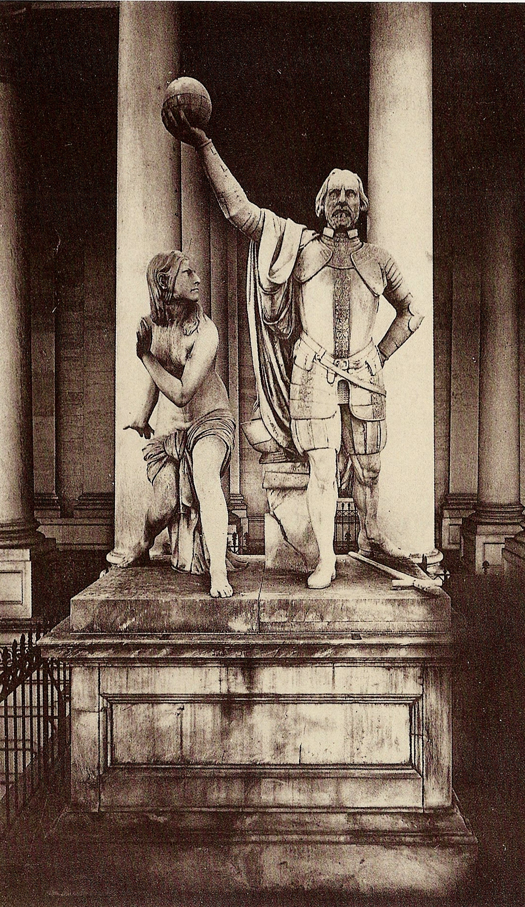 Luigi Persico, Discovery of America, 1844, white marble, 486.4 cm × 255.3 cm × 184.2 cm 