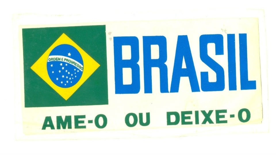 "Brazil, love it or leave it" sticker