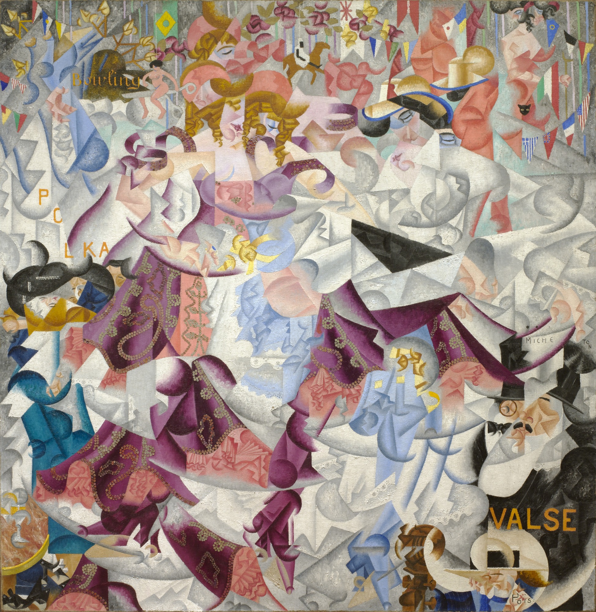 Gino Severini, Dynamic Hieroglyph of the Bal Tabarin, 1912, oil and sequins on canvas, 161.6 x 156.2 cm (MoMA)