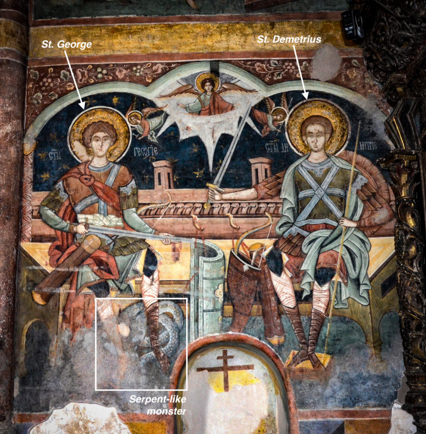 Painting of St. George and St. Demetrius, Church of St. Nicholas, 1499, Balinesti (image: Vlad Bedros)