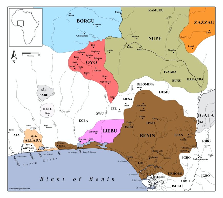 States of the Bight of Benin Interior c. 1580, Courtesy of Henry B. Lovejoy, African Diaspora Maps Ltd., CC BY 4.0