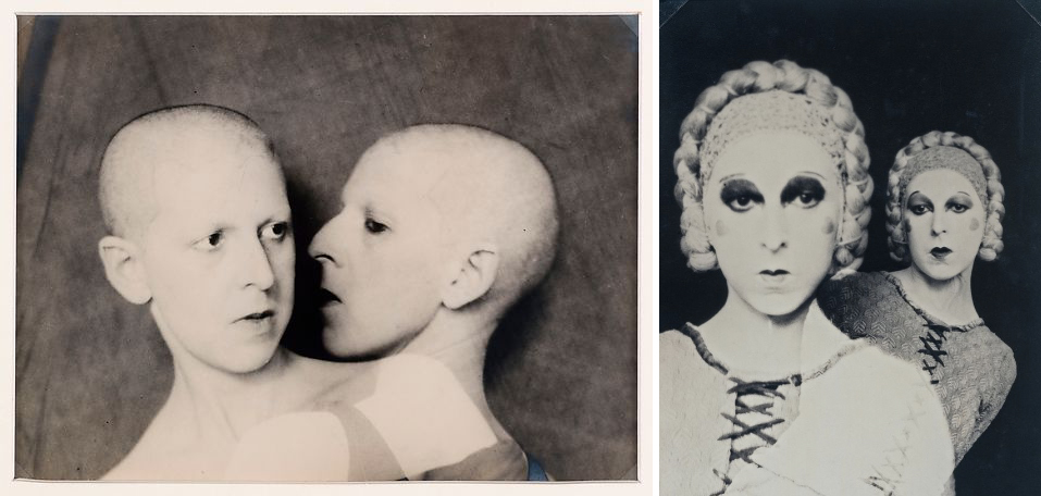 Left: Claude Cahun, Que me veux tu? 1929, gelatin silver print (The Metropolitan Museum of Art, New York); Right: Claude Cahun, Self-Portrait, 1929, gelatin silver print (Musée d’Art Moderne de Paris)
