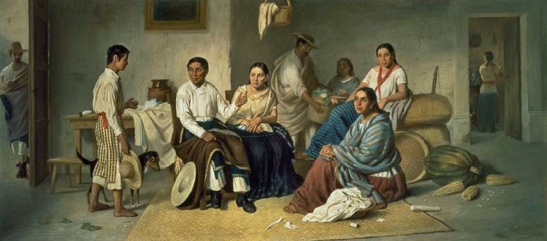 Felipe Santiago Gutiérrez, La despedida del joven indio, 1876, óleo sobre lienzo, 82 x 92 cm (Colección Privada, Ciudad de México)