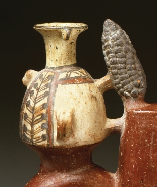 Paccha (ritual watering device), detail of urpu and maize, 1440 – 1540, ceramic, 14 9/16 x 5 7/8 x 4 3/4 inches (Michael C. Carlos Museum)
