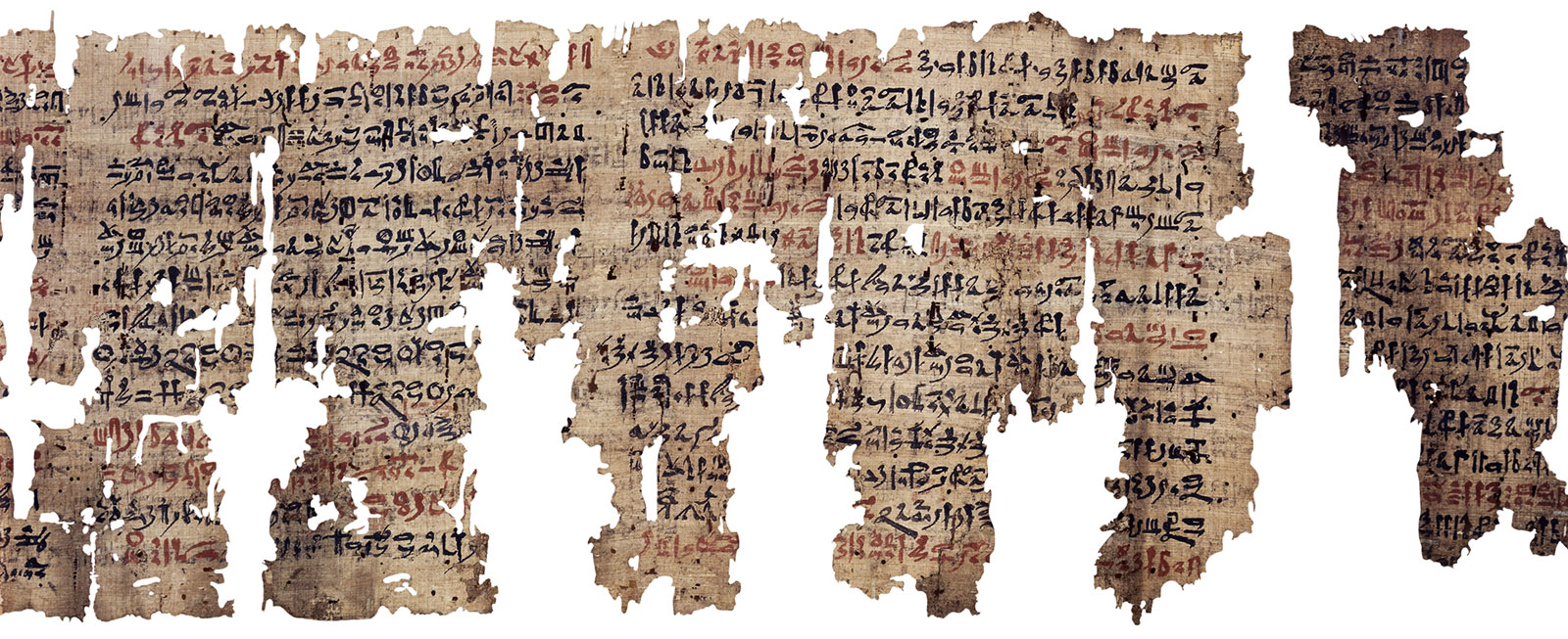 London Medical Papyrus, about 1300 B.C., Egyptian. Papyrus and ink, 7 7/8 × 45 1/2 in. The British Museum, EA10059,1. On loan from the Trustees of the British Museum. © The Trustees of the British Museum. Featured in the exhibition Beyond the Nile: Egypt and the Classical World