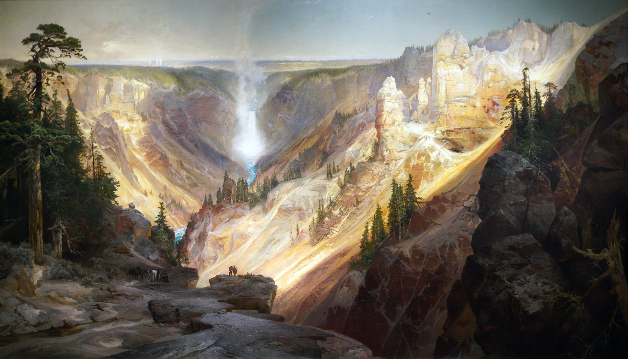 Thomas Moran, Grand Canyon of the Yellowstone, 1872, oil on canvas mounted on aluminum, 213 x 266.3 cm, Smithsonian American Art Museum (photo: Steven Zucker, CC BY-NC-SA 2.0)