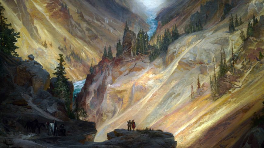 Thomas Moran, Grand Canyon of the Yellowstone (detail), 1872, oil on canvas mounted on aluminum, 213 x 266.3 cm (Smithsonian American Art Museum, Lent by the Department of the Interior Museum, L.1968.84.1)