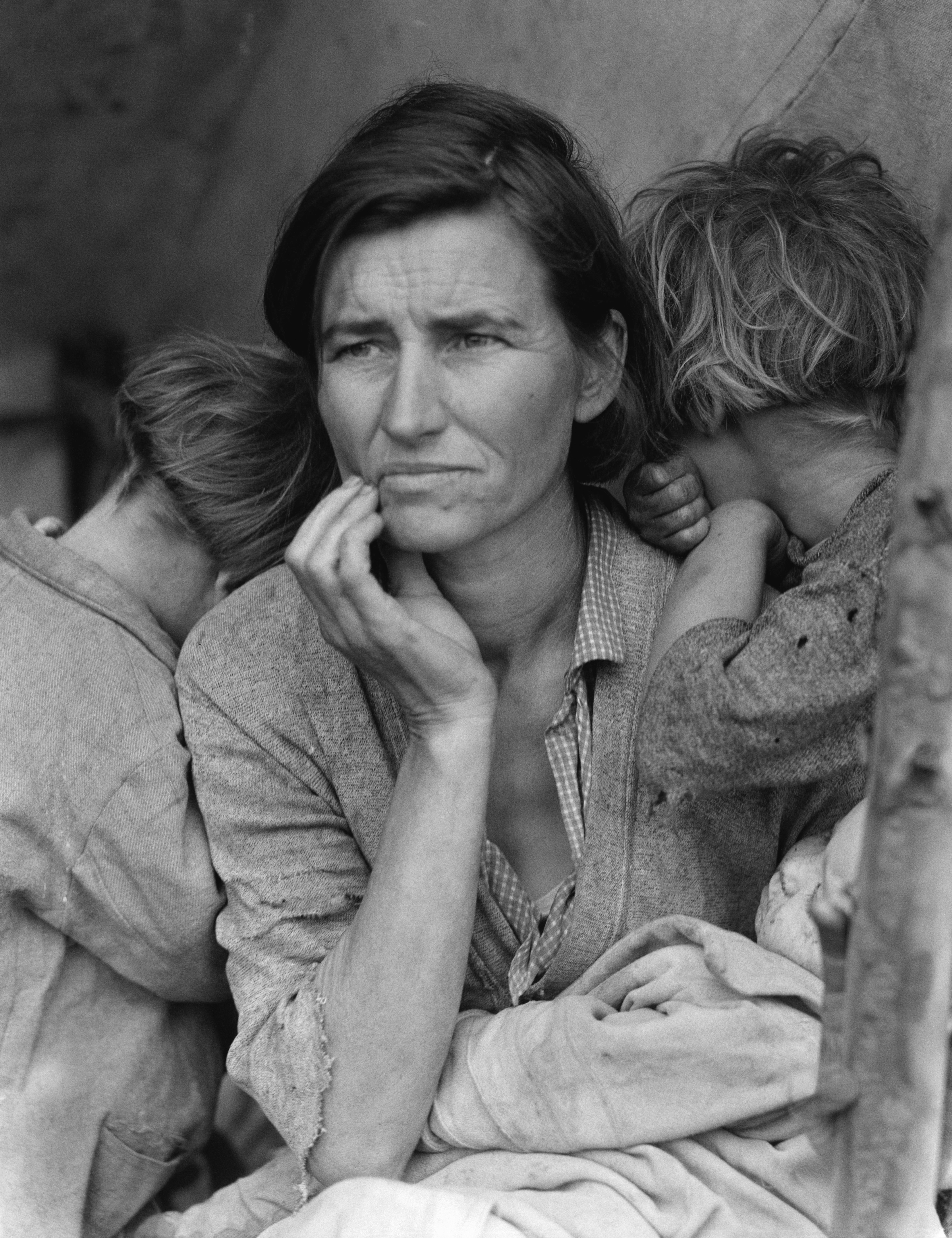Dorothea Lange, Migrant Mother, Nipomo California, 1936, printed later, gelatin silver print, 35.24 x 27.78 cm (Los Angeles County Museum of Art)