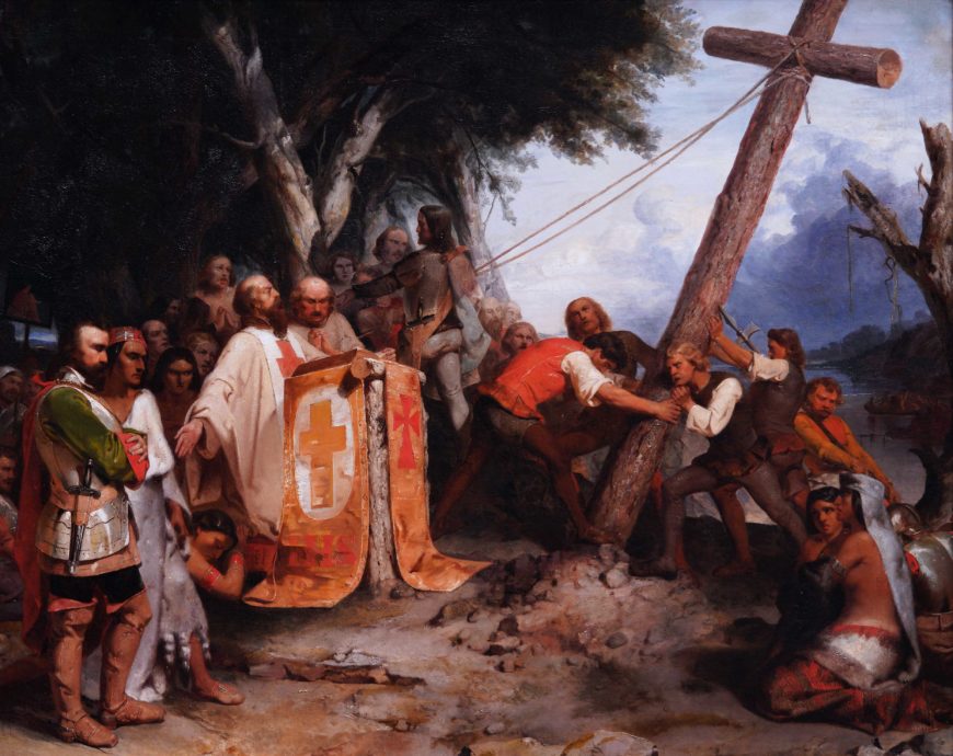 Peter Frederick Rothermel, De Soto Raising the Cross on the Banks of the Mississippi, 1851, oil on canvas, 101.6 x 127 cm (Pennsylvania Academy of the Fine Arts, funds provided by the Henry C. Gibson Fund and Mrs. Elliott R. Detchon, 1987.31)