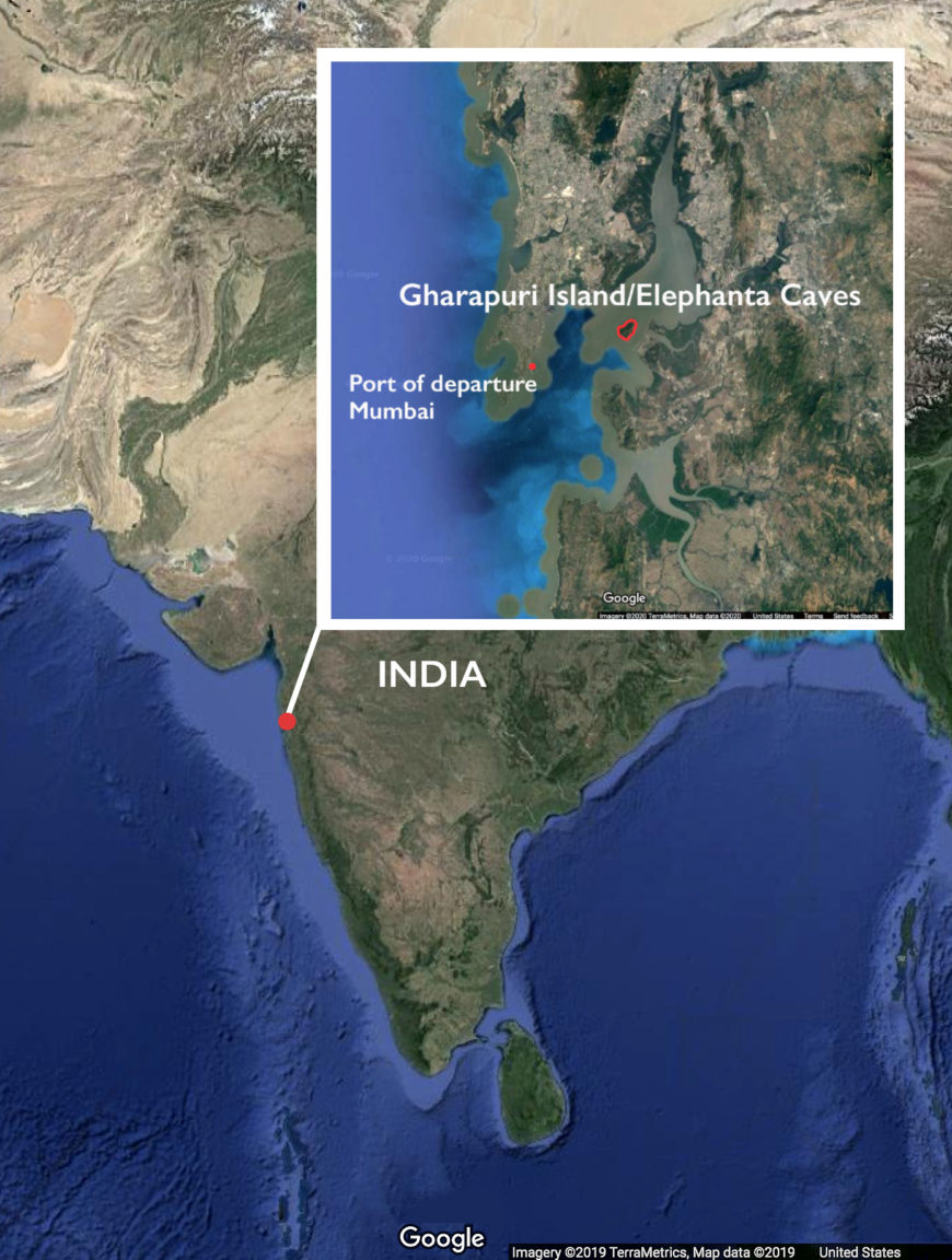 Map showing location of Elephanta