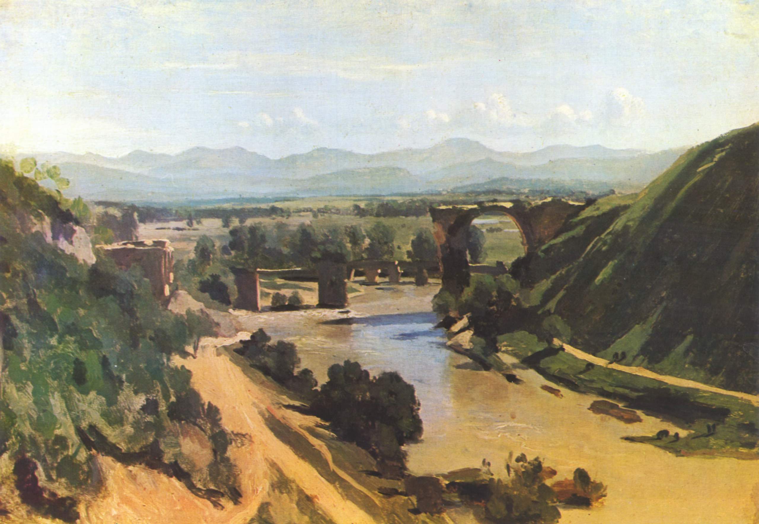Camille Corot, The Bridge at Narni, 1826, oil on paper mounted on canvas, 34 x 48 cm (Musée du Louvre)