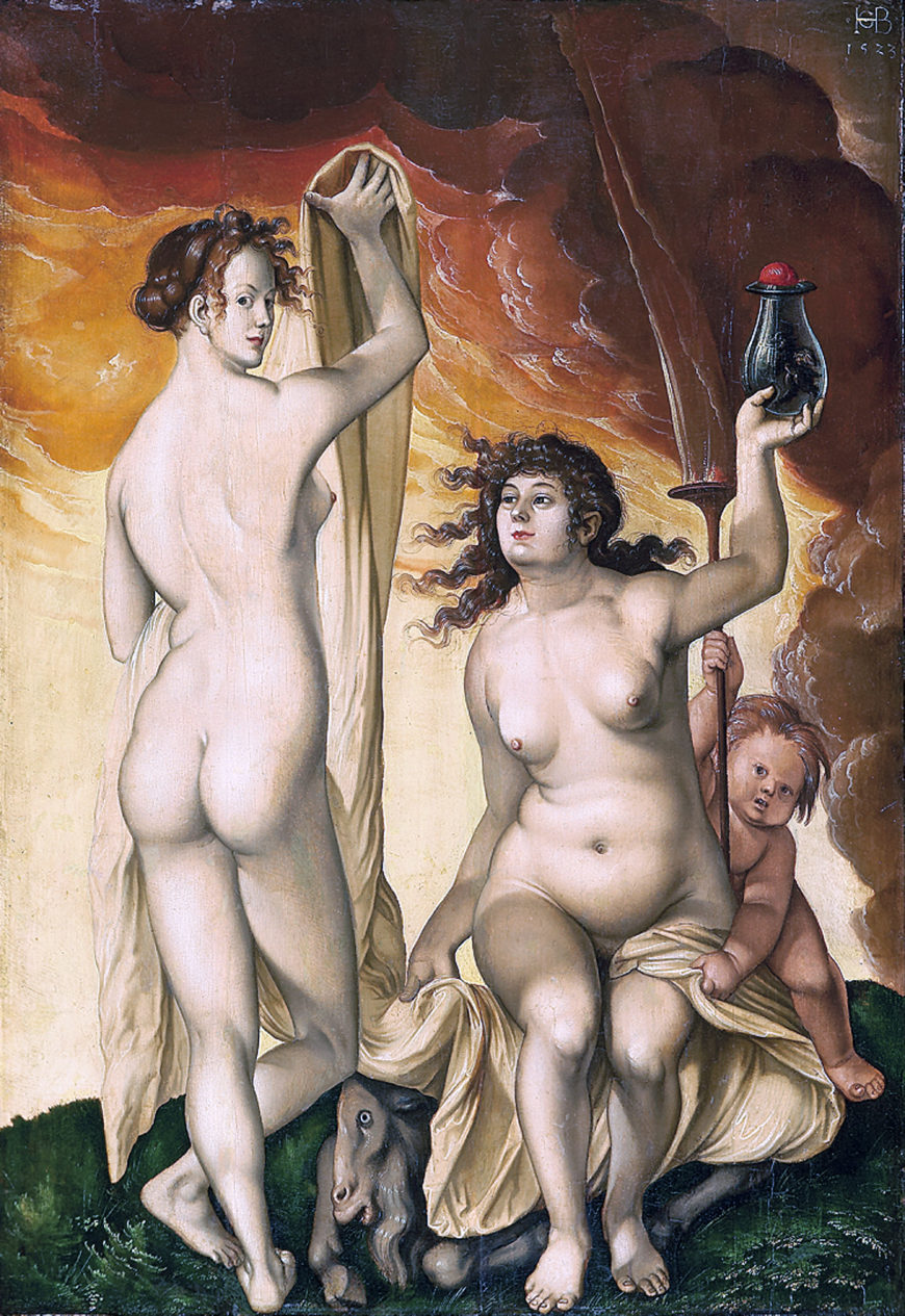 Hans Baldung Grien, Two Witches, 1523. Oil on bass wood, 30 13/16 × 23 11/16 in. (Städel Museum, Frankfurt am Main)