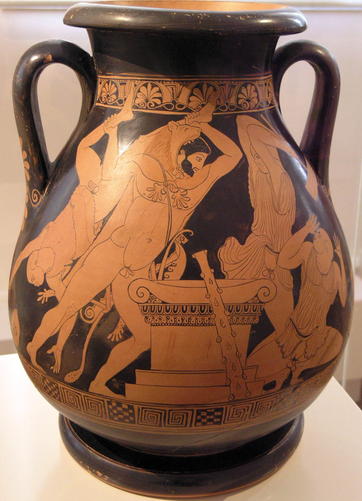 Pan Painter, Pelike with Herakles and Bousiris, about 470 B.C.E., terracotta (National Archaeological Museum, Athens, photo: Marsyas, CC BY-SA 2.5)