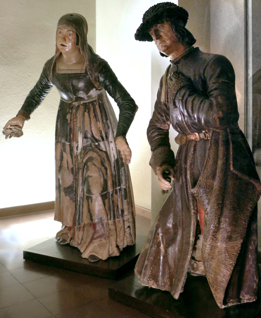 Guido Mazzoni, the Duchess Eleanora of Aragon as Mary Salome and Duke Ercole d'Este as Joseph of Arimathea, detail of the Lamentation, 1480s, Ferrara, Italy (photo: Sailko, CC BY 3.0)