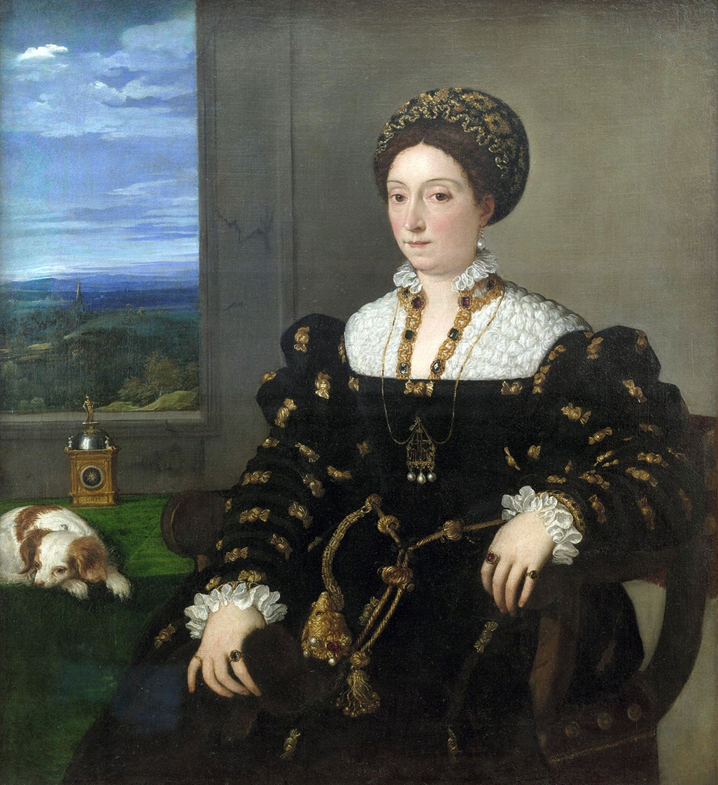 Titian, Portrait of Eleonora Gonzaga, c. 1537, oil on canvas, 114 x 103 cm (Galleria degli Uffizi, Florence, Italy)