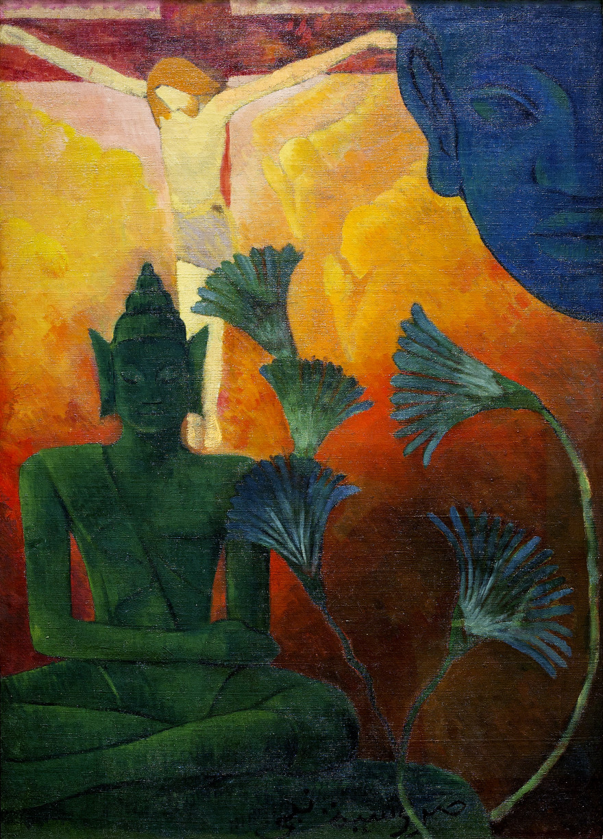 Paul Ranson, Christ and Buddha, 1890, oil on canvas, 66.7 x 51.4 cm (Private collection)