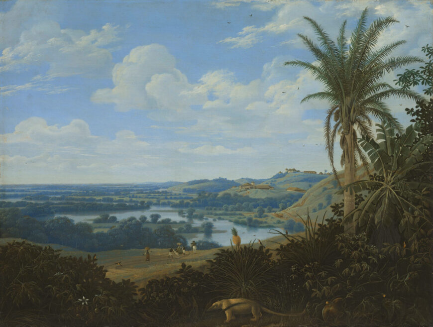 Frans Post, Brazilian Landscape with Anteater, 1649, oil on canvas 52,8 x 69,3 cm (Alte Pinakothek, Munich, CC BY-SA 4.0)