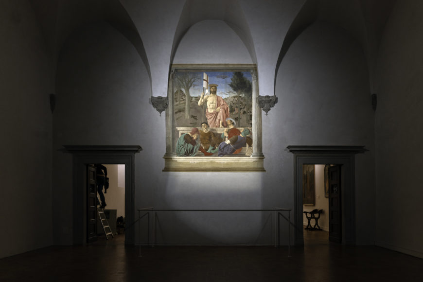 Piero della Francesca, The Resurrection, c. 1463-65, fresco, 225 x 200 cm (Museo Civico, Sansepolcro, Italy)