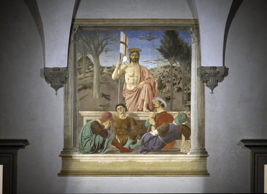 Piero della Francesca, The Resurrection, c. 1463-65, fresco, 225 x 200 cm (Museo Civico, Sansepolcro, Italy)