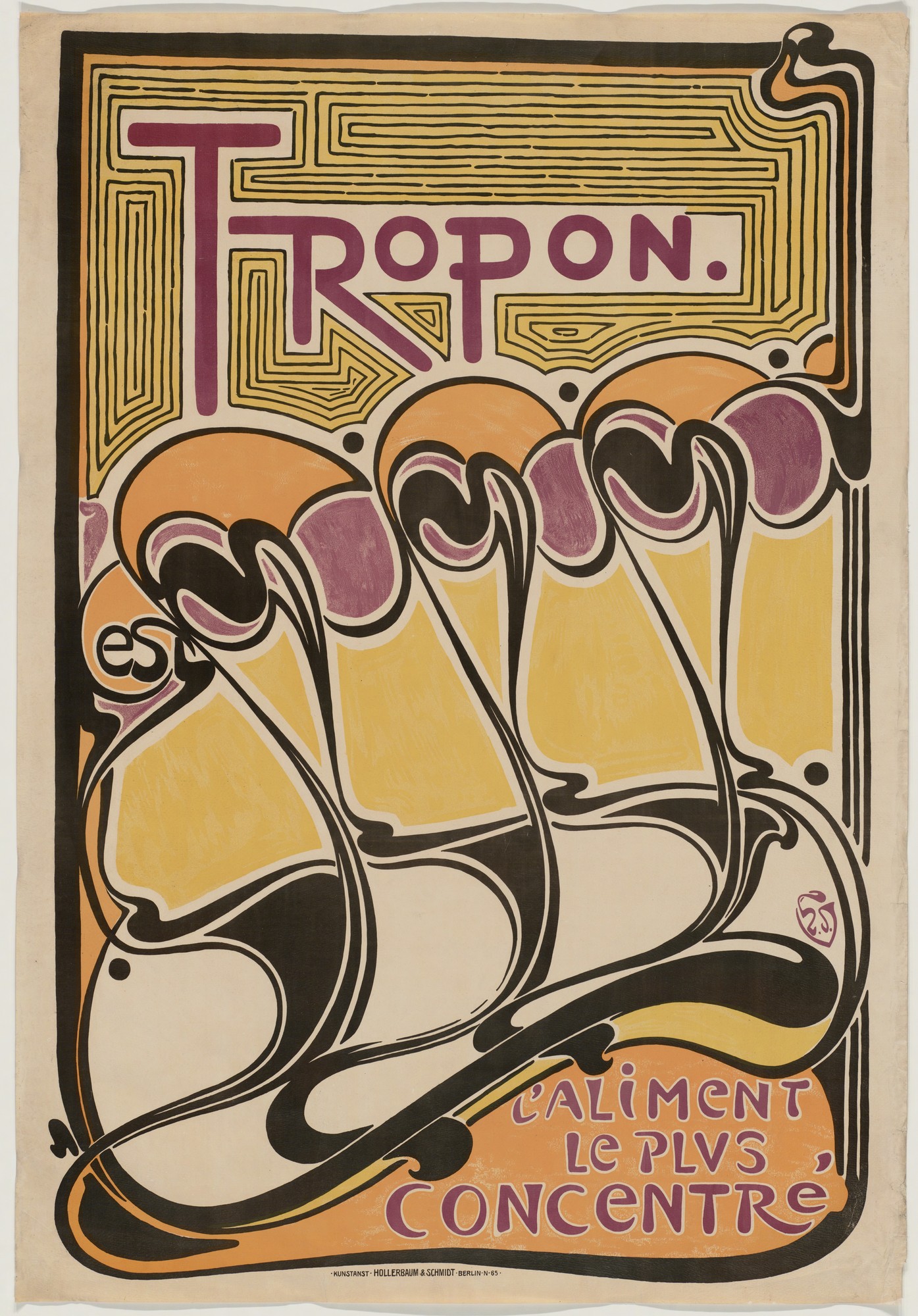 Henry van de Velde, Tropon poster, 1899, lithograph, 44 x 30 3/8 inches, (MoMA)