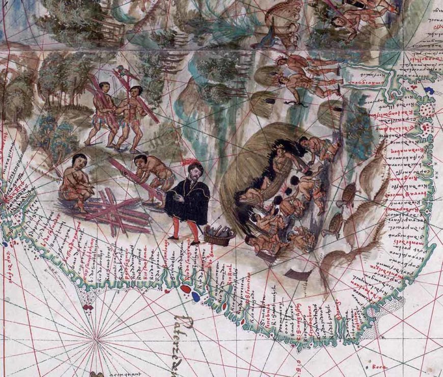 "Northeastern South America” in the Vallard Atlas, c. 1547, folio 11 (Huntington Library; photo UC Berkeley Library, www.digital-scriptorium.org, CC BY-NC 4.0). 