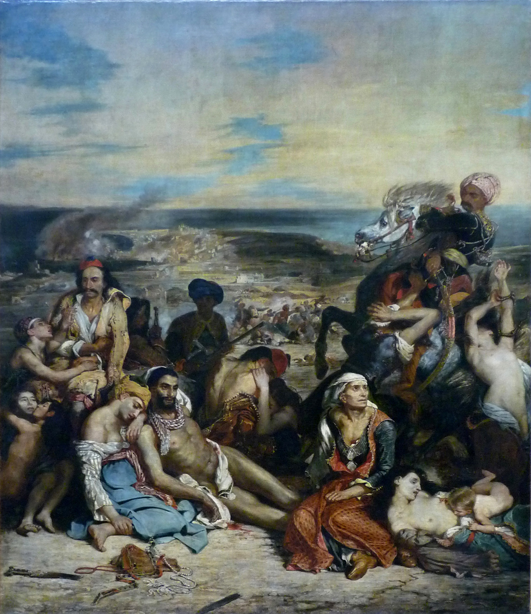 Eugène Delacroix, Massacre at Chios, 1824, oil on canvas, 419 × 354 cm (Musée du Louvre, Paris)