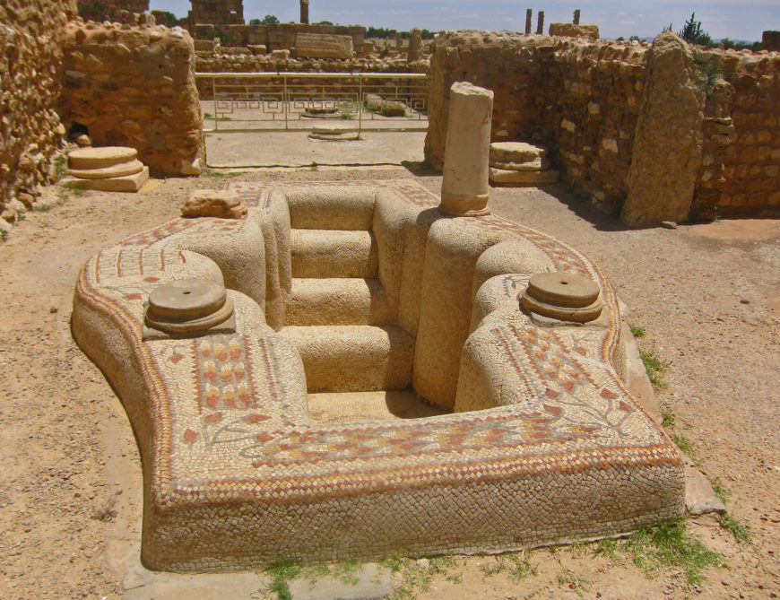 Baptismal font, Vitalis Basilica Baptistery, Sbeitla, Tunisia, 6th century (photo: Kirk K, CC BY-NC-ND 2.0)