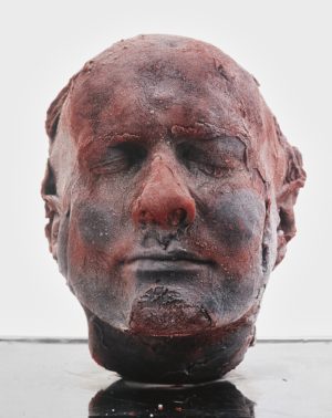 Marc Quinn, Self, 1991, blood (artist's), stainless steel, Perspex and refrigeration equipment, 208 x 63 x 63 cm (originally collection of Charles Saatchi, now collection of Steve Cohen, New York)