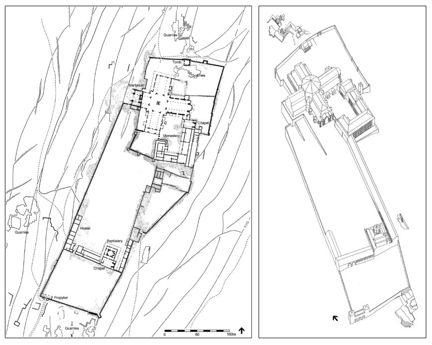 Plan and reconstruction of Qal’at Sem’an, (© Robert G. Ousterhout, redrawn after G. Tchalenko and J.-C. Biscop) 