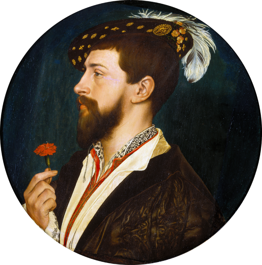 Hans Holbein the Younger, Portrait of Simon George of Cornwall, c. 1535–40, mixed technique on oak, 31 cm in diameter (Städel Museum, Frankfurt am Main, CC BY-SA 4.0)