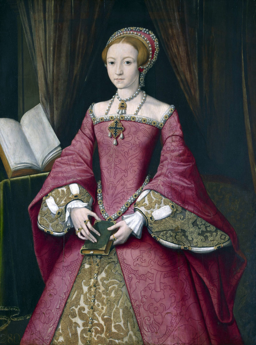 William Scrots, Elizabeth I as a Princess, c.1546, oil on panel, 108.5 x 81.8 cm (Royal Collection Trust)