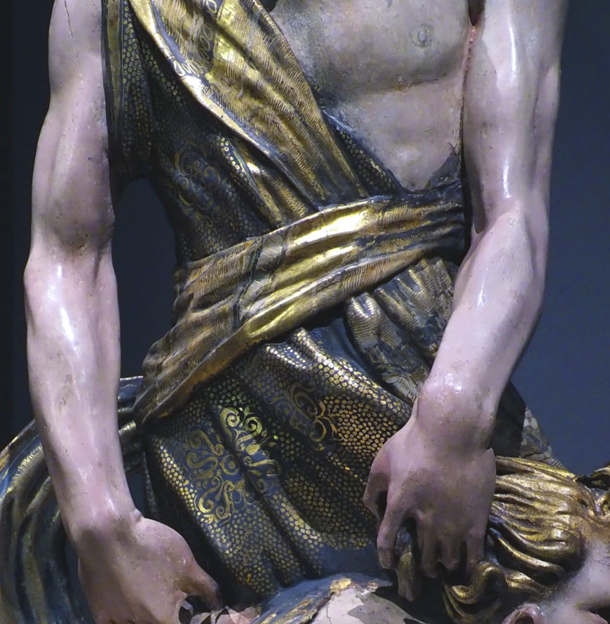 Alonso Berruguete, detail of Abraham and Isaac, 1526–1532, polychromed wood, 89 x 46 x 32 cm (Museo Nacional de Escultura, Valladolid; photo: Iglesia en Valladolid, CC BY-SA 2.0)