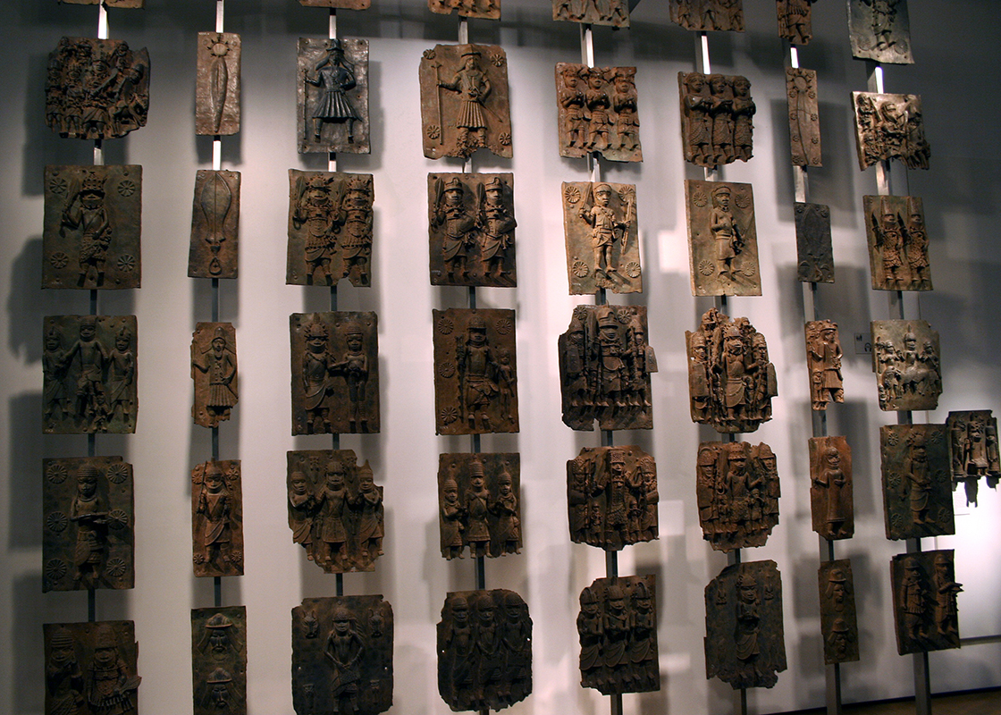 Bronze plaques from Benin in the British Museum, many removed from Benin City during the Punitive Expedition of 1897 (photo: adunt, CC BY-NC 2.0)