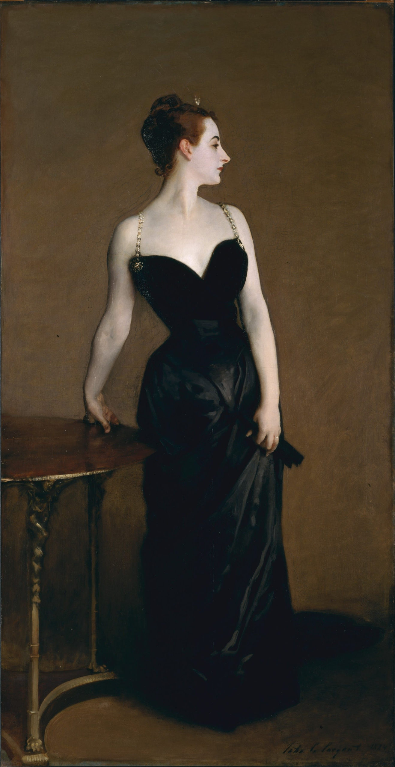 John Singer Sargent, Madame X (Madame Pierre Gautreau), 1883-84, oil on canvas, 82-1/8 x 43-1/4 inches (The Metropolitan Museum of Art)