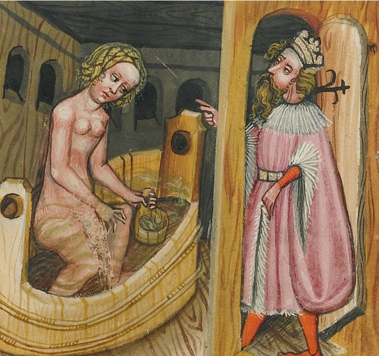David and Bathsheba in Rudolf von Ems’s World Chronicle, about 1400–10. The J. Paul Getty Museum, Los Angeles, Ms. 33, fol. 191v