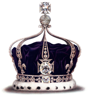 The Koh-i-Noor in the front cross of Queen Mary's Crown (Royal Collection Trust)