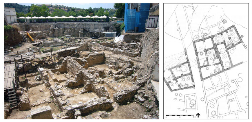 Excavations of Byzantine houses, Athens (photo and plan © Robert Ousterhout)